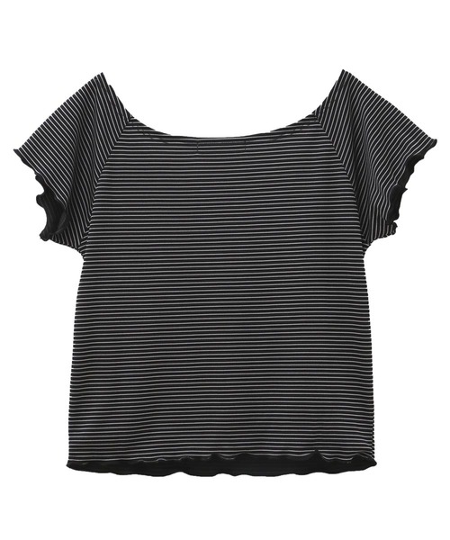 SUNBABIES（サンベイビーズ）の「[吸水速乾]アクティブ用カシュクールボーダーTシャツ（Tシャツ/カットソー・レディース・ホワイト/ブラック/ブラウン・MEDIUM）」の10枚目の写真