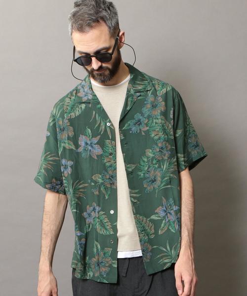 BEAUTY&YOUTH UNITED ARROWS（ビューティーアンドユースユナイテッドアローズ）の「BY ダークアロハ オープンカラー ワイドフォルム シャツ（シャツ/ブラウス・メンズ・ブラック/ダークグリーン・SMALL/MEDIUM/X-LARGE/LARGE）」の9枚目の写真