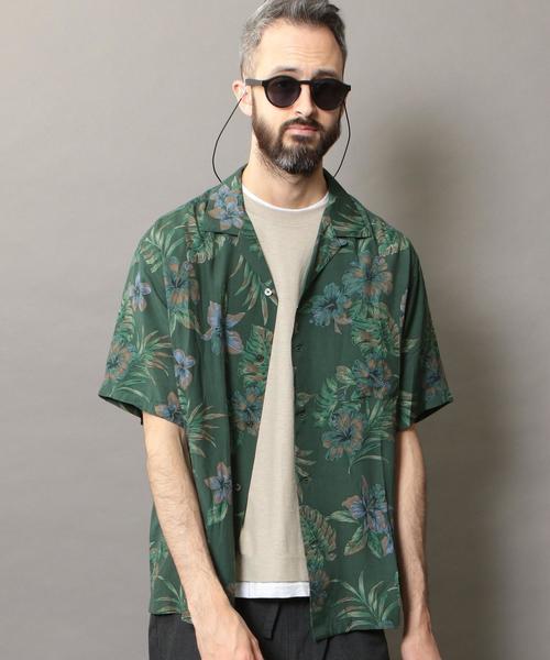 BEAUTY&YOUTH UNITED ARROWS（ビューティーアンドユースユナイテッドアローズ）の「BY ダークアロハ オープンカラー ワイドフォルム シャツ（シャツ/ブラウス・メンズ・ブラック/ダークグリーン・SMALL/MEDIUM/X-LARGE/LARGE）」の8枚目の写真