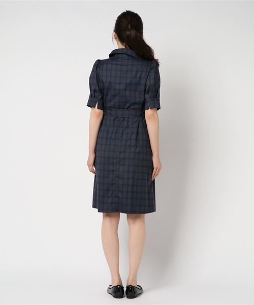 archives（アルシーヴ）の「トレンチ2wayチェックワンピース（ワンピース・レディース・チャコールグレー/ベージュ/ブルー・MEDIUM）」の5枚目の写真