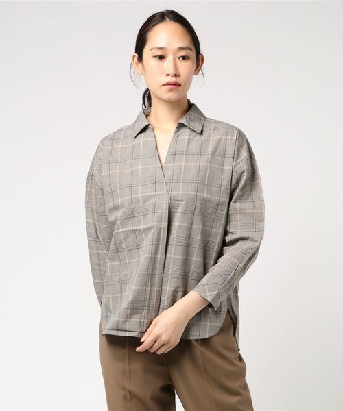 AMERICAN HOLIC（アメリカンホリック）の「ベーシックスキッパーシャツ＊（シャツ/ブラウス・レディース・ベージュ/ネイビー/ベージュ系その他4/ブラック系その他3/オフホワイト/その他8・M/L）」の7枚目の写真