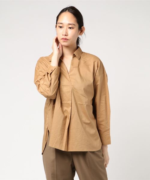 AMERICAN HOLIC（アメリカンホリック）の「ベーシックスキッパーシャツ＊（シャツ/ブラウス・レディース・ベージュ/ネイビー/ベージュ系その他4/ブラック系その他3/オフホワイト/その他8・M/L）」の5枚目の写真