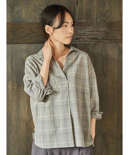 AMERICAN HOLIC（アメリカンホリック）の「ベーシックスキッパーシャツ＊（シャツ/ブラウス・レディース・ベージュ/ネイビー/ベージュ系その他4/ブラック系その他3/オフホワイト/その他8・M/L）」の16枚目の写真