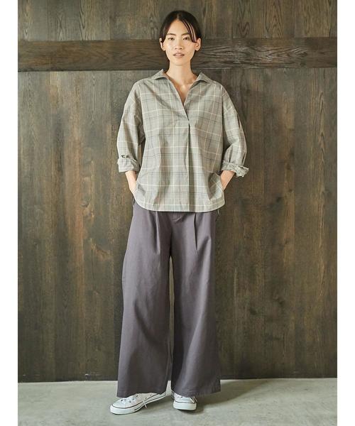 AMERICAN HOLIC（アメリカンホリック）の「ベーシックスキッパーシャツ＊（シャツ/ブラウス・レディース・ベージュ/ネイビー/ベージュ系その他4/ブラック系その他3/オフホワイト/その他8・M/L）」の12枚目の写真