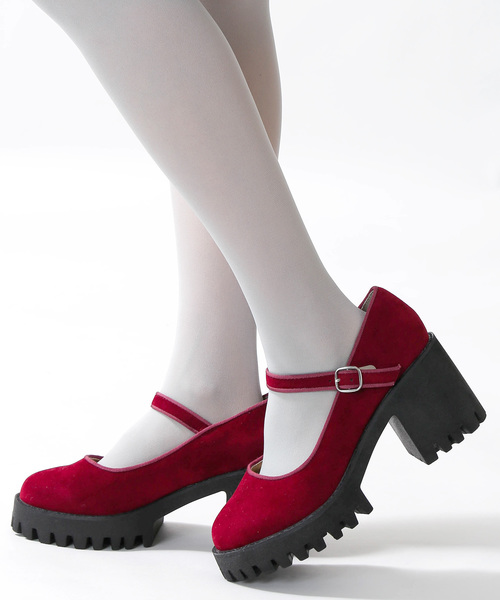 WEGO（ウィゴー）の「WEGO/チャンキーヒールシューズ（パンプス・レディース・ブラック/その他1/ワイン・MEDIUM/LARGE）」の3枚目の写真
