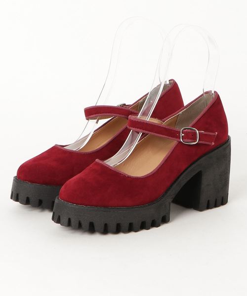 WEGO（ウィゴー）の「WEGO/チャンキーヒールシューズ（パンプス・レディース・ブラック/その他1/ワイン・MEDIUM/LARGE）」の9枚目の写真