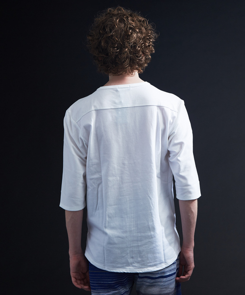 5351 POUR LES HOMMES(ゴーサンゴーイチプールオム)の「サイドZIP 異素材 七部 Tシャツ(Tシャツ/カットソー・メンズ・ホワイト/グレー/ブラック・44/46/48/50)」の14枚目の写真