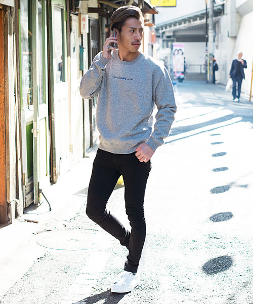 GOSTAR DE FUGA（ゴスタール ジフーガ）の「英字メッセージ裏パイルトレーナー/スウェット（スウェット・メンズ・ホワイト/ブラック/ヘザーグレー・M/L）」の2枚目の写真