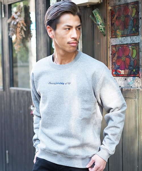 GOSTAR DE FUGA（ゴスタール ジフーガ）の「英字メッセージ裏パイルトレーナー/スウェット（スウェット・メンズ・ホワイト/ブラック/ヘザーグレー・M/L）」の11枚目の写真