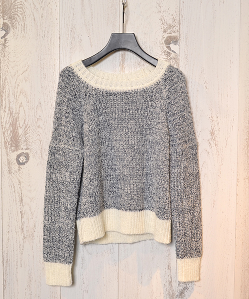 AMERICAN RAG CIE（アメリカンラグシー）の「MIX片畔PO/AIE-L141-KN018（ニット/セーター・レディース・ネイビー/レッド・FREE）」の7枚目の写真