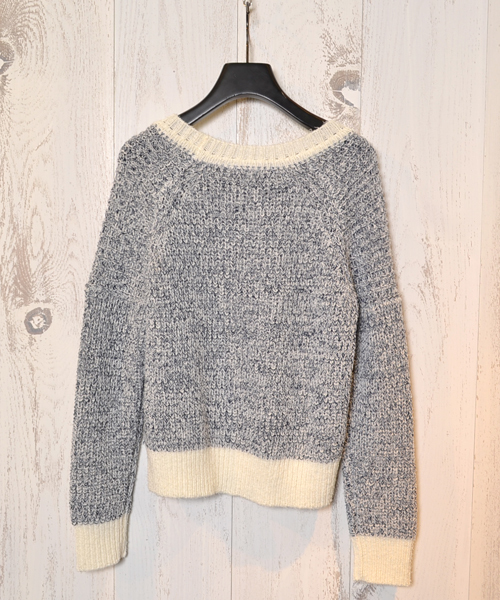 AMERICAN RAG CIE（アメリカンラグシー）の「MIX片畔PO/AIE-L141-KN018（ニット/セーター・レディース・ネイビー/レッド・FREE）」の8枚目の写真