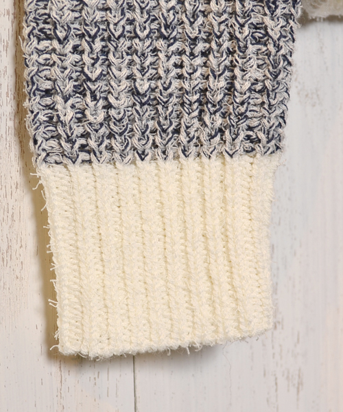 AMERICAN RAG CIE（アメリカンラグシー）の「MIX片畔PO/AIE-L141-KN018（ニット/セーター・レディース・ネイビー/レッド・FREE）」の11枚目の写真