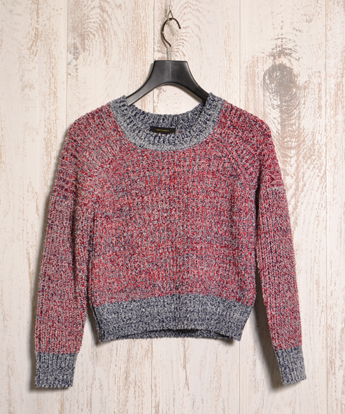 AMERICAN RAG CIE（アメリカンラグシー）の「MIX片畔PO/AIE-L141-KN018（ニット/セーター・レディース・ネイビー/レッド・FREE）」の17枚目の写真