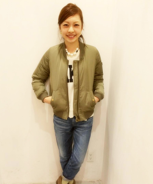 DISCOAT（ディスコート）の「【Discoat】リバーシブルMA-1（ブルゾン・レディース・カーキ/ブラック・ﾌﾘ-）」の16枚目の写真