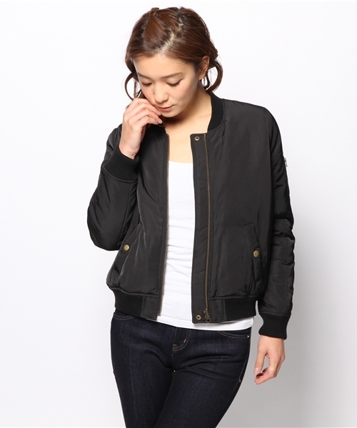 DISCOAT（ディスコート）の「【Discoat】リバーシブルMA-1（ブルゾン・レディース・カーキ/ブラック・ﾌﾘ-）」の3枚目の写真