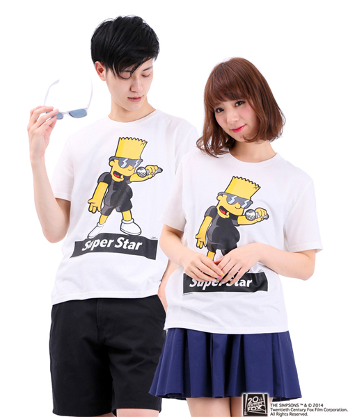 WEGO(ウィゴー)の「∴WEGO/SimpsonsプリントTシャツ(Tシャツ/カットソー・メンズ・ホワイト/ブラック・LARGE/MEDIUM)」の1枚目の写真
