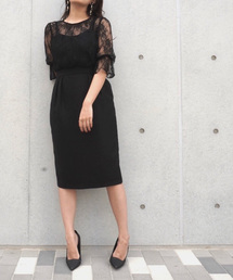 kaene | レース×ジャガードワンピース(ドレス)