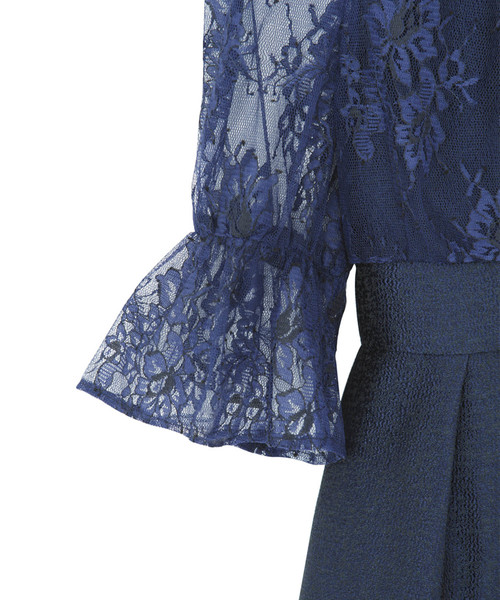 kaene（カエン）の「レース×ジャガードワンピース（ドレス・レディース・ブラック/ネイビー/ピンク・38/36/34）」の18枚目の写真