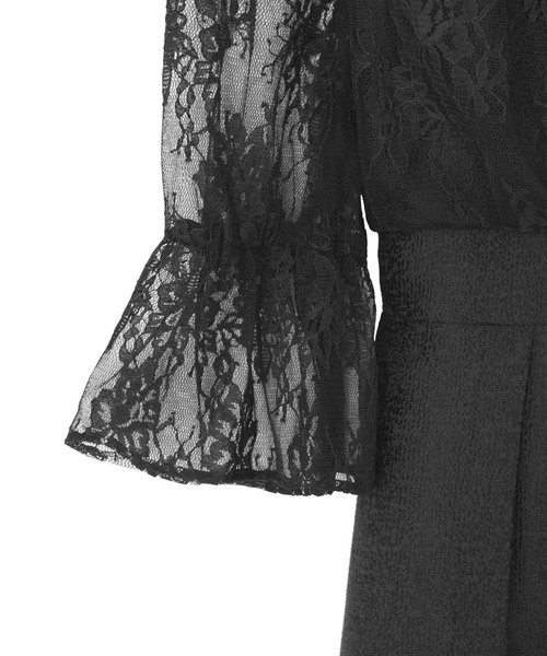 kaene（カエン）の「レース×ジャガードワンピース（ドレス・レディース・ブラック/ネイビー/ピンク・38/36/34）」の20枚目の写真