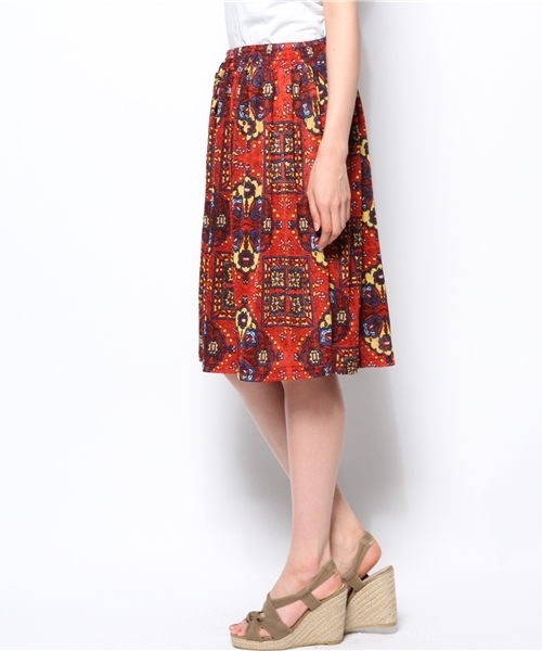 チチカカ（チチカカ）の「サンドラスカート（スカート・レディース・グリーン/ピンク/レッド・FREE）」の4枚目の写真