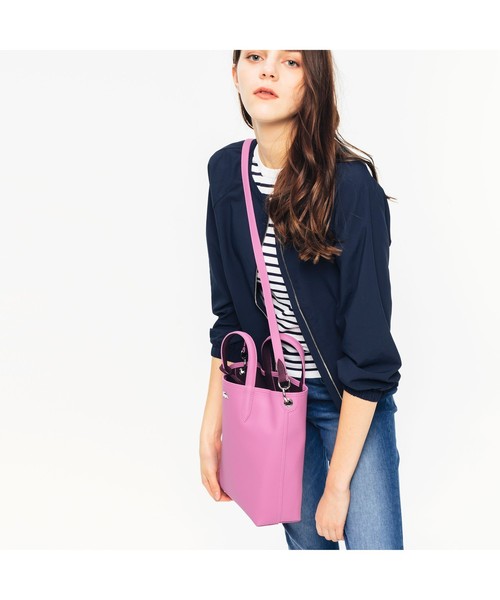 LACOSTE(ラコステ)の「ANNAリバーシブル縦型 トートバッグ / 2WAY(トートバッグ・レディース・ブラック/ブラック×ピンク/アイボリー/パープル/ネイビー/ホワイト×グリーン/ホワイト×イエロー/ブルー系その他/ライトグレー・FREE)」の9枚目の写真
