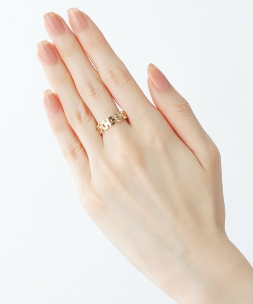 COCOSHNIK(ココシュニック)の「チェーンモチーフ ブロックリング(リング・レディース・ホワイト系その他7・12号/14号)」の7枚目の写真