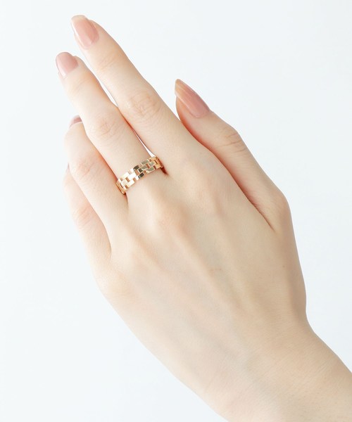 COCOSHNIK(ココシュニック)の「チェーンモチーフ ブロックリング(リング・レディース・ホワイト系その他7・12号/14号)」の10枚目の写真