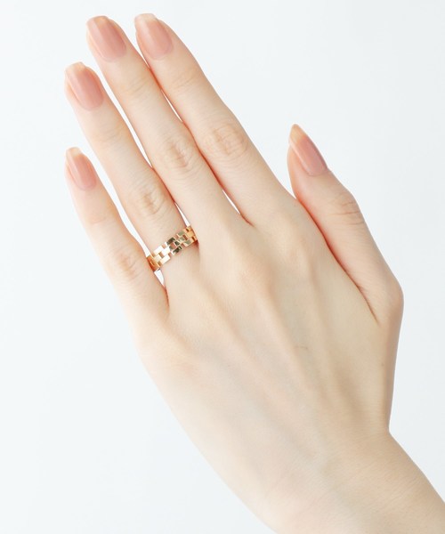 COCOSHNIK(ココシュニック)の「チェーンモチーフ ブロックリング(リング・レディース・ホワイト系その他7・12号/14号)」の6枚目の写真