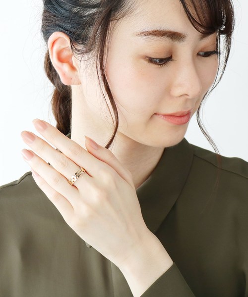 COCOSHNIK(ココシュニック)の「チェーンモチーフ ブロックリング(リング・レディース・ホワイト系その他7・12号/14号)」の9枚目の写真