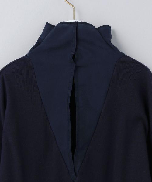 6（ロク）の「＜6(ROKU)＞SILK HIGH NECK RIB PULLOVER/カットソー（Tシャツ/カットソー・レディース・オフホワイト/ネイビー・FREE）」の6枚目の写真