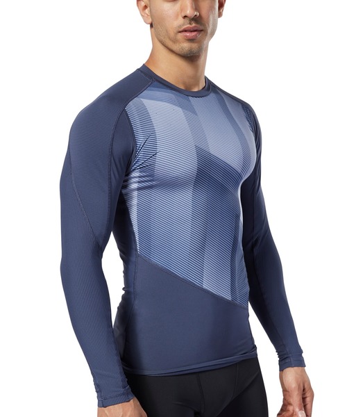 Reebok Men/'s L//S Compression Shirt Navy XL