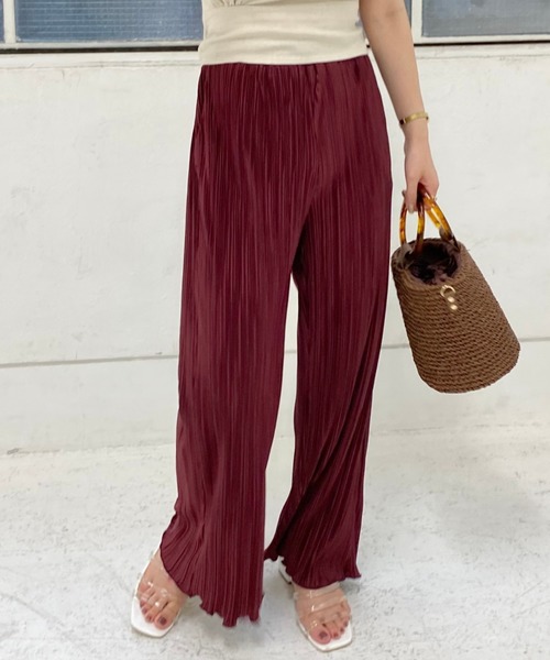 archives（アルシーヴ）の「プリーツクロスイージーパンツ（その他パンツ・レディース・ブルー/アイボリー/ブラック/ワイン/グレー系その他/モカ/ブラウン・MEDIUM）」の7枚目の写真