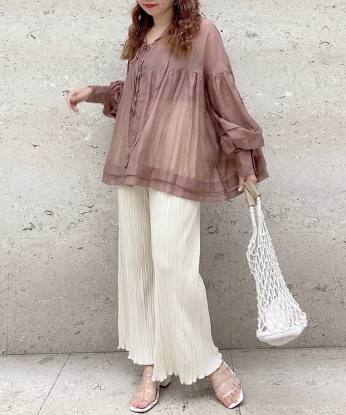 archives（アルシーヴ）の「プリーツクロスイージーパンツ（その他パンツ・レディース・ブルー/アイボリー/ブラック/ワイン/グレー系その他/モカ/ブラウン・MEDIUM）」の10枚目の写真