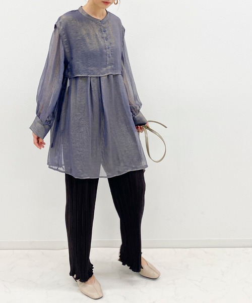 archives（アルシーヴ）の「プリーツクロスイージーパンツ（その他パンツ・レディース・ブルー/アイボリー/ブラック/ワイン/グレー系その他/モカ/ブラウン・MEDIUM）」の17枚目の写真