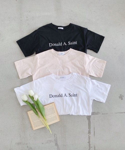 CLEA(クレア)の「Donald ロゴ TEE(Tシャツ/カットソー・レディース・ホワイト/ブラック/ライトベージュ・FREE)」の3枚目の写真