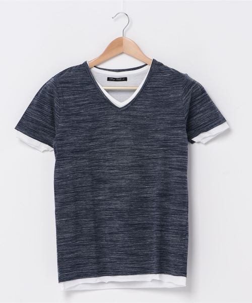 INNOCENT(イノセント)の「アンサンブルVネック半袖Tシャツ(Tシャツ/カットソー・レディース・グレー/ネイビー/ワインレッド/ホワイト/ブラック・MEDIUM/X-LARGE/LARGE)」の1枚目の写真