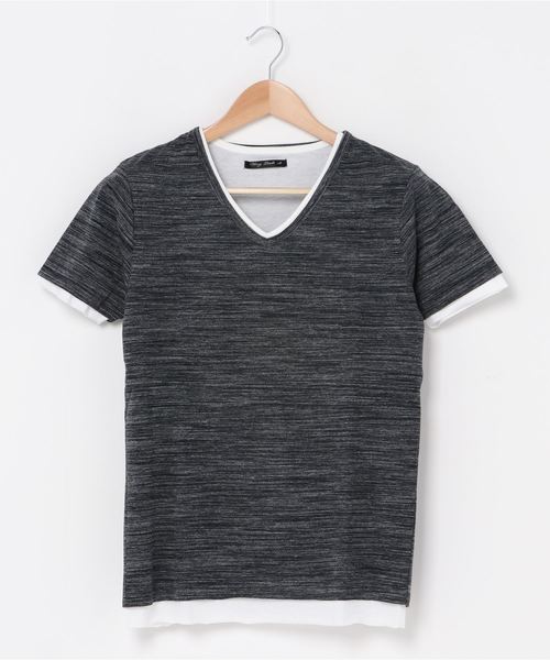 INNOCENT(イノセント)の「アンサンブルVネック半袖Tシャツ(Tシャツ/カットソー・レディース・グレー/ネイビー/ワインレッド/ホワイト/ブラック・MEDIUM/X-LARGE/LARGE)」の3枚目の写真