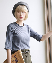 【ZOZO限定カラー発売中!】 ハーフスリーブ リブカットソー