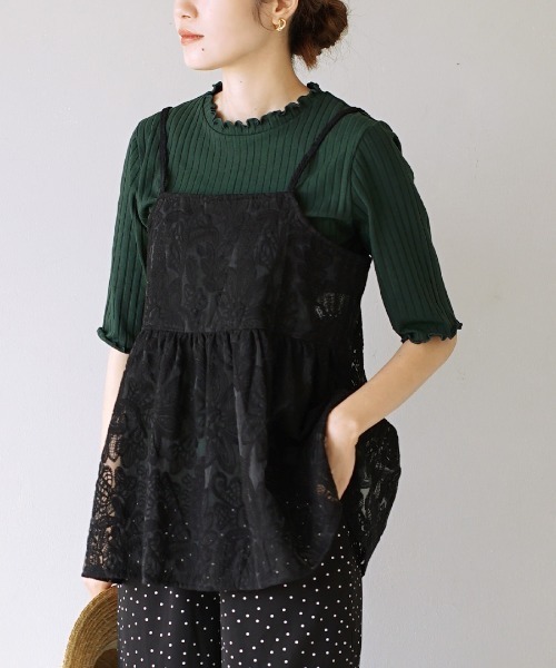 zootie（ズーティー）の「【ZOZO限定カラー発売中！】 ハーフスリーブ リブカットソー（Tシャツ/カットソー・レディース・レッド/ブラック/ホワイト/ネイビー/杢グレー/イエロー系その他/ピンク系その他/チャコール/アイボリー/ライトカーキ/ブルー系その他/キャメル/ベージュ/オレンジ/ダークパープル/ライトブルー/ダークグリーン/ピンク系その他3/グレイッシュベージュ/ピンク系その他2/レッド系その他/ベビーピンク/ホワイト×ブラック/グレー系その他/ケリーグリーン/ベージュ×ブラック/ブルー/イエロー系その他2/ブラック×ホワイト/ブルー系その他2/シアン/オレンジ系その他/ホワイト系その他/グレー系その他2/グリーン系その他2/テラコッタ/サーモンピンク/カーキブラウン/ホワイト系その他2・M/L/LL）」の21枚目の写真