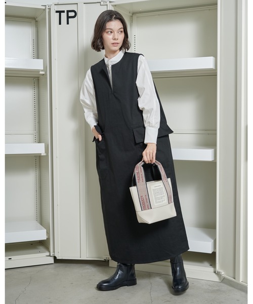 THEATRE PRODUCTS（シアタープロダクツ）の「MISSISSIPPI Ssize／合皮ジャガードテープ バッグ（トートバッグ・レディース・アイボリー/ブラック・FREE）」の12枚目の写真