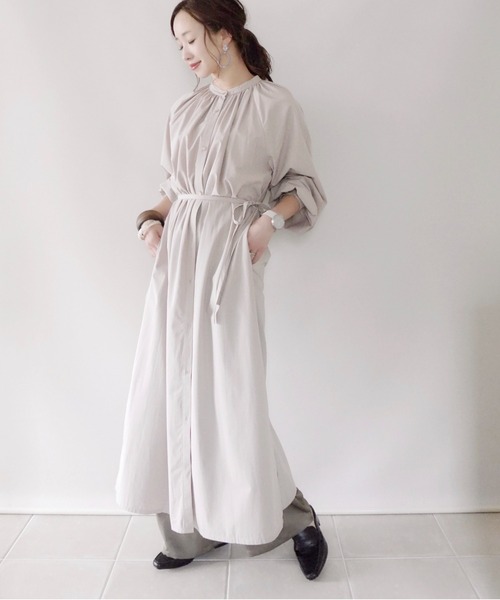 AMERICAN HOLIC by 陽(アメリカンホリックバイヨウ)の「ロングシャツワンピース【AMERICAN HOLIC by 陽】(ワンピース・レディース・ピンク/ブラウン・FREE)」の5枚目の写真