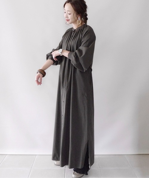 AMERICAN HOLIC by 陽(アメリカンホリックバイヨウ)の「ロングシャツワンピース【AMERICAN HOLIC by 陽】(ワンピース・レディース・ピンク/ブラウン・FREE)」の8枚目の写真