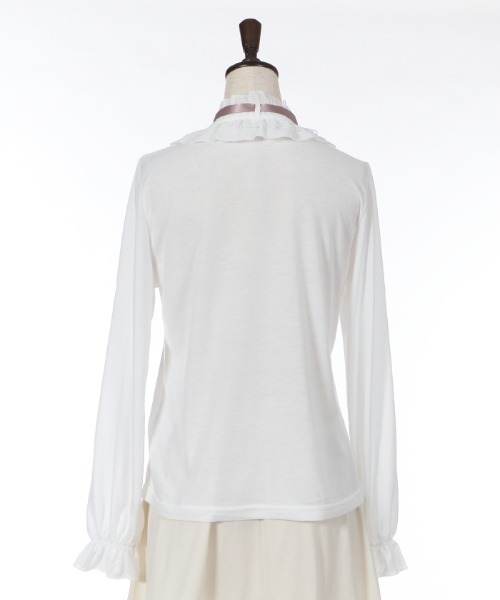 axes femme(アクシーズファム)の「ヨーク切り替えプルカットソー(Tシャツ/カットソー・レディース・ブラック/ホワイト/ベージュ・MEDIUM)」の6枚目の写真