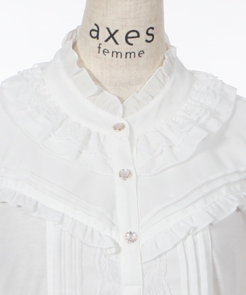 axes femme(アクシーズファム)の「ヨーク切り替えプルカットソー(Tシャツ/カットソー・レディース・ブラック/ホワイト/ベージュ・MEDIUM)」の10枚目の写真
