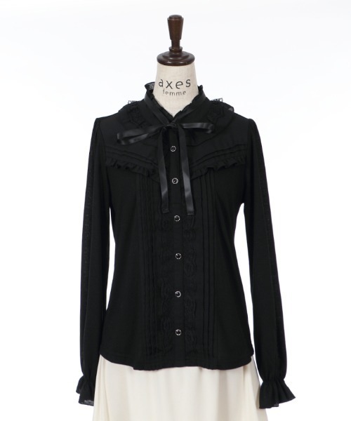 axes femme(アクシーズファム)の「ヨーク切り替えプルカットソー(Tシャツ/カットソー・レディース・ブラック/ホワイト/ベージュ・MEDIUM)」の14枚目の写真