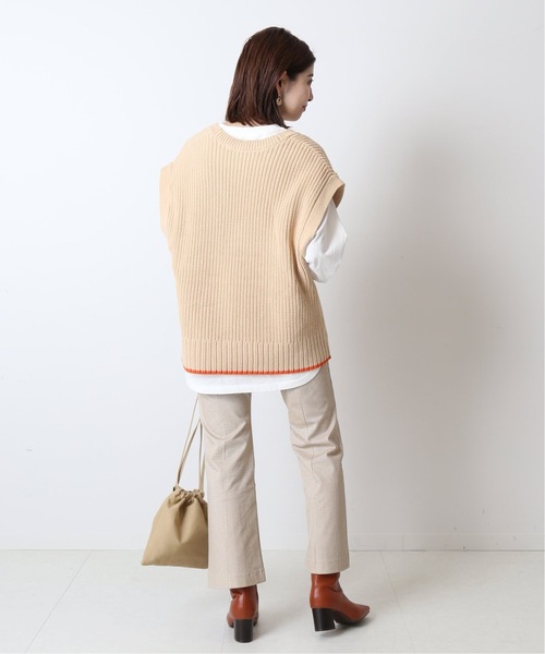 Simplicite(サンプリシテ)の「ニットベスト ロンTEE SET◆(ニット/セーター・レディース・ホワイト/ベージュ/ネイビー・FREE)」の7枚目の写真