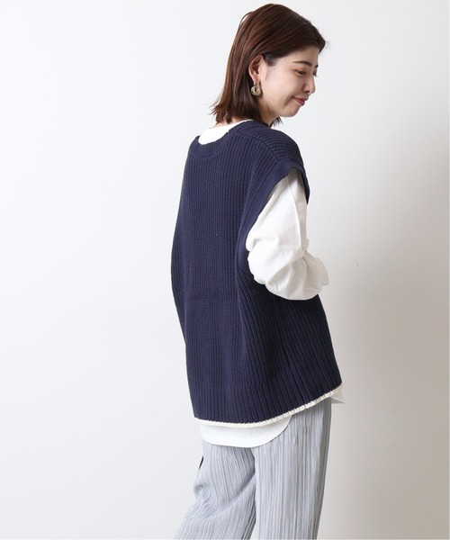 Simplicite(サンプリシテ)の「ニットベスト ロンTEE SET◆(ニット/セーター・レディース・ホワイト/ベージュ/ネイビー・FREE)」の10枚目の写真