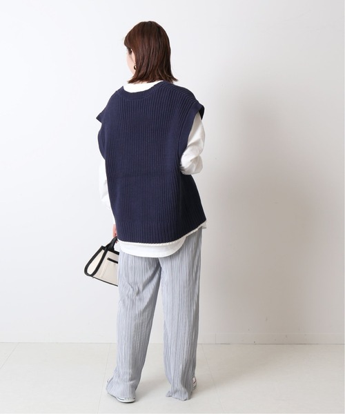 Simplicite(サンプリシテ)の「ニットベスト ロンTEE SET◆(ニット/セーター・レディース・ホワイト/ベージュ/ネイビー・FREE)」の11枚目の写真