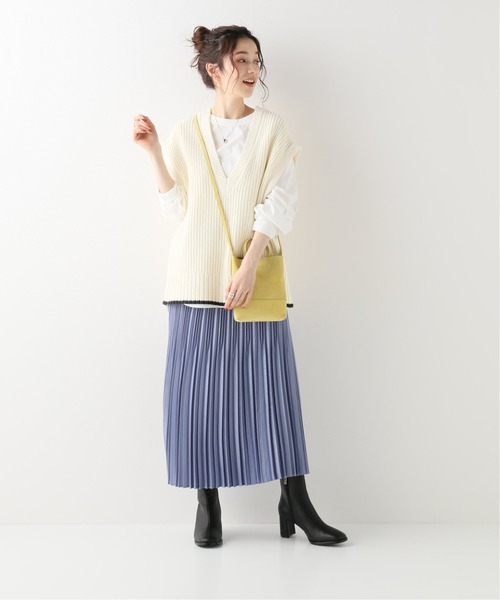 Simplicite(サンプリシテ)の「ニットベスト ロンTEE SET◆(ニット/セーター・レディース・ホワイト/ベージュ/ネイビー・FREE)」の12枚目の写真