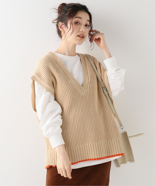 Simplicite(サンプリシテ)の「ニットベスト ロンTEE SET◆(ニット/セーター・レディース・ホワイト/ベージュ/ネイビー・FREE)」の14枚目の写真
